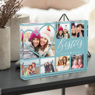 Bestiesスクリプト7写真最高の友達コラージュハート フォトブロック