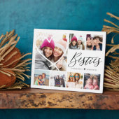 Bestiesスクリプト7写真最高の友達コラージュハート フォトプラーク (側面)