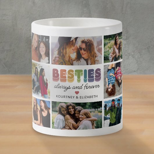 Besties写真カラフルコラージュ コーヒーマグカップ