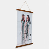 Besties写真モダンハートスクリプ最高のトフレンド 吊り下げ型タペストリー (傾斜あり)