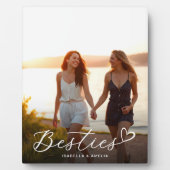 Besties書道スクリプトハートBFF写真モダンBesties フォトプラーク (正面)