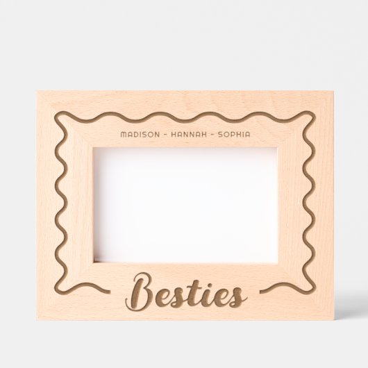 Besties最高の Friends Wavyレ縁どーザー レーザー彫刻フレーム (正面)