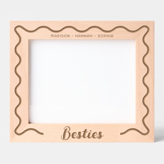 Besties最高の Friends Wavyレ縁どーザー レーザー彫刻フレーム (正面)