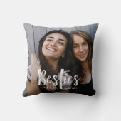 Besties |の親友2つの写真およびモダンな文字 クッション (裏面)