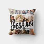BESTIES、写真のコラージュと名前 | BFF クッション (正面)