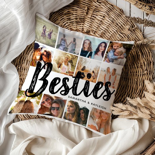 BESTIES、写真のコラージュと名前 | BFF クッション