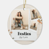 BESTIES、写真のコラージュと名前 | BFF セラミックオーナメント (左)