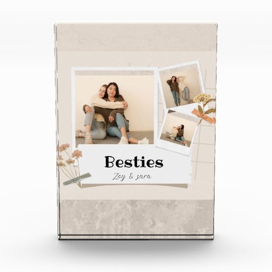 BESTIES、写真のコラージュと名前 | BFF フォトブロック (正面)