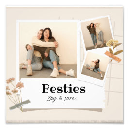 BESTIES、写真のコラージュと名前 | BFF フォトプリント           