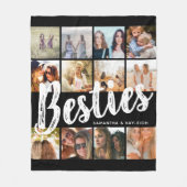 BESTIES、写真のコラージュと名前 | BFF フリースブランケット (正面)
