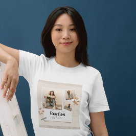 BESTIES、写真のコラージュと名前 | BFF Tシャツ