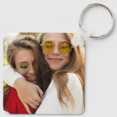 "Besties"友だち最高のの写真パーソナライズされた キーホルダー (裏面)