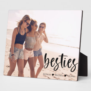 Besties 最高の Friendsスクリプトフォントモダン写真 フォトプラーク