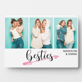 Besties 最高の Friends 3つの写真パーソナライズされた名 フォトプラーク