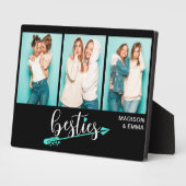 Besties 最高の Friends 3つの写真パーソナライズされた名 フォトプラーク (側面)