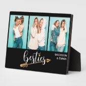 Besties 最高の Friends 3つの写真パーソナライズされた名 フォトプラーク (側面)