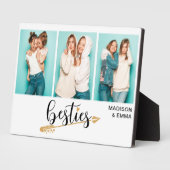 Besties 最高の Friends 3つの写真パーソナライズされた名 フォトプラーク (側面)