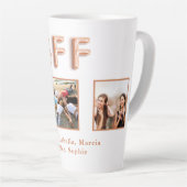 Besties 最高の friends forever写真名バラ金ゴールド カフェラテマグ (右アングル)