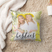 Besties 2 Photo Blackスクリプトオーバーレイ クッション (ブランケット)