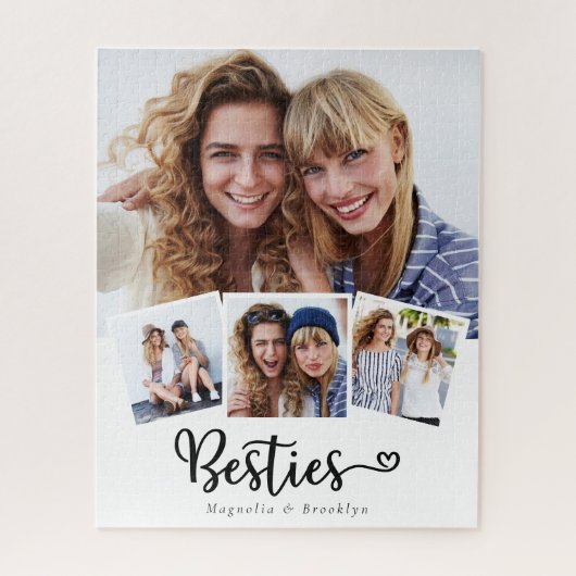 Besties 4 Photo Collage 最高の Friend's ジグソーパズル (縦)