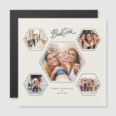 Besties 5 Photo Custom Collage Script Magnet (正面/裏面)