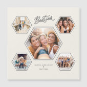Besties 5 Photo Custom Collage Script Magnet (正面)