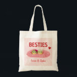 Besties best friend bff cute funny custom tote bag トートバッグ<br><div class="desc">This cute funny and trendy bestie best friend friendship tote bag is the perfect gift for your bff or for two friends that think alike, share everything and mean the world to each other. A great surprise for a birthday, to say thank you, I love you or just to show...</div>