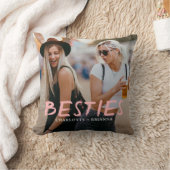 Besties Best Friends Brush Script Photo クッション (ブランケット)