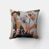 Besties Best Friends Brush Script Photo クッション (裏面)