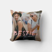 Besties Best Friends Brush Script Photo クッション (正面)
