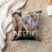 Besties Best Friends Typography Photo クッション (ブランケット)