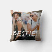Besties Best Friends Typography Photo クッション (裏面)