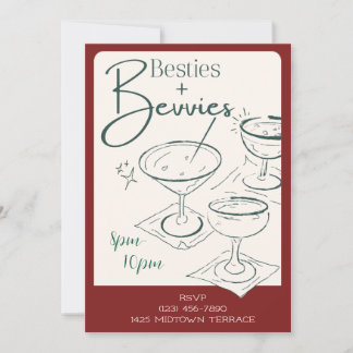 Besties + Bevvies Cocktail Party Invitation 招待状