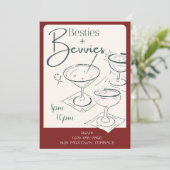 Besties + Bevvies Cocktail Party Invitation 招待状 (スタンド正面)
