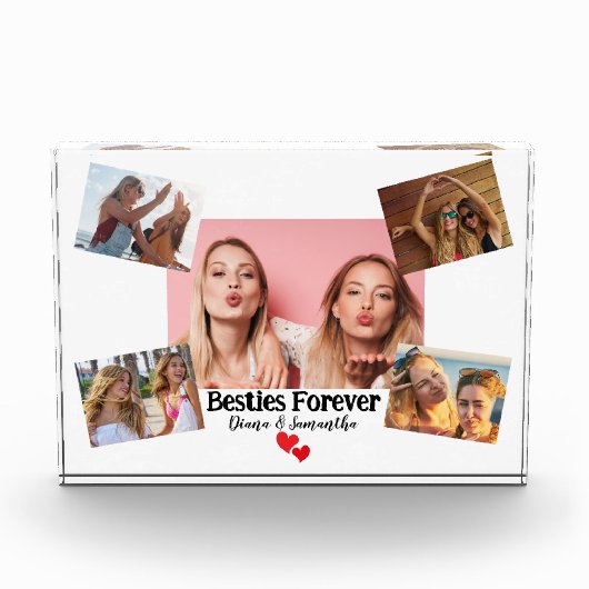 Besties,BFF,5カスタム枚の写真モダン，かわいスタイリッシュ, フォトブロック (正面)