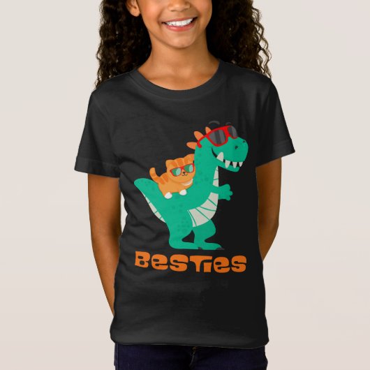 Besties CatとDinosate Tシャツ (正面)