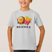 Besties CheeseburgerとFries 最高の Friends Tシャツ (正面)