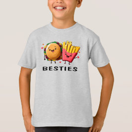 Besties CheeseburgerとFries 最高の Friends Tシャツ