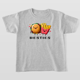Besties CheeseburgerとFries 最高の Friends Tシャツ