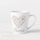 Besties Floral Heart Friendship Gift カフェラテマグ (右)