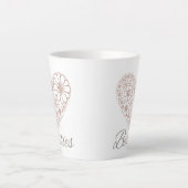 Besties Floral Heart Friendship Gift カフェラテマグ (正面)