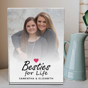 Besties for Life モダン Script 最高の Friends Photo フォトブロック
