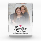 Besties for Life モダン Script 最高の Friends Photo フォトブロック (正面)