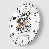 Besties for Life BFF Friends Forever Gift ラージ壁時計 (傾斜)