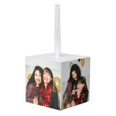 Besties for Life Merry Christmas Friends 3 Photo キューブオーナメント (裏面アングル)