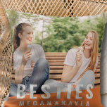 Besties Forever 最高の Friends BFFモダン Chic Photo クッション<br><div class="desc">このシンプルデザインモダンはsans serifタイポグラフィで構成される。あなたカスタムと友人の写真を追加最高のする。</div>