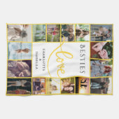 Besties Forever 16-Photo Collage with names キッチンタオル (横)