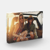 Besties Forever、BFF写真、可愛モダンいカスタム フォトブロック (左)