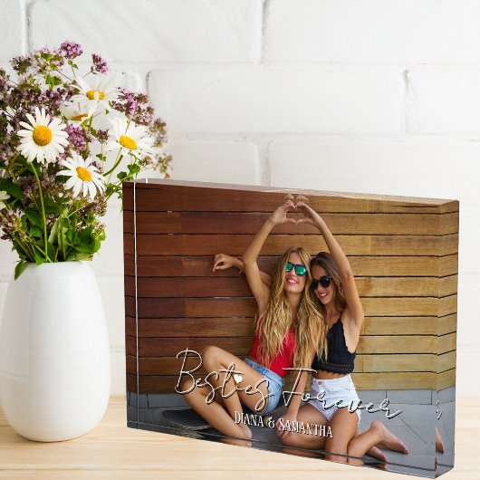 Besties Forever、BFF写真、可愛モダンいカスタム フォトブロック