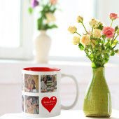 Besties Forever, BFF 9カスタムフォト&ハートモダン, ツートーンマグカップ